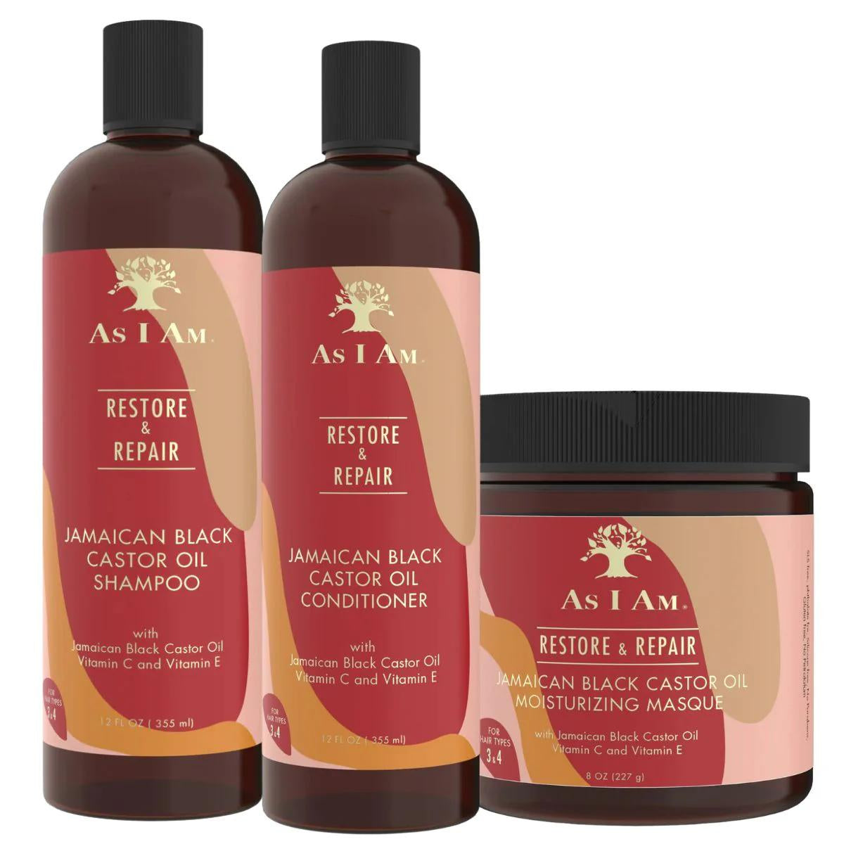 As I Am Restore & Repair Wash Day Hydration & Reparation Pack de 3