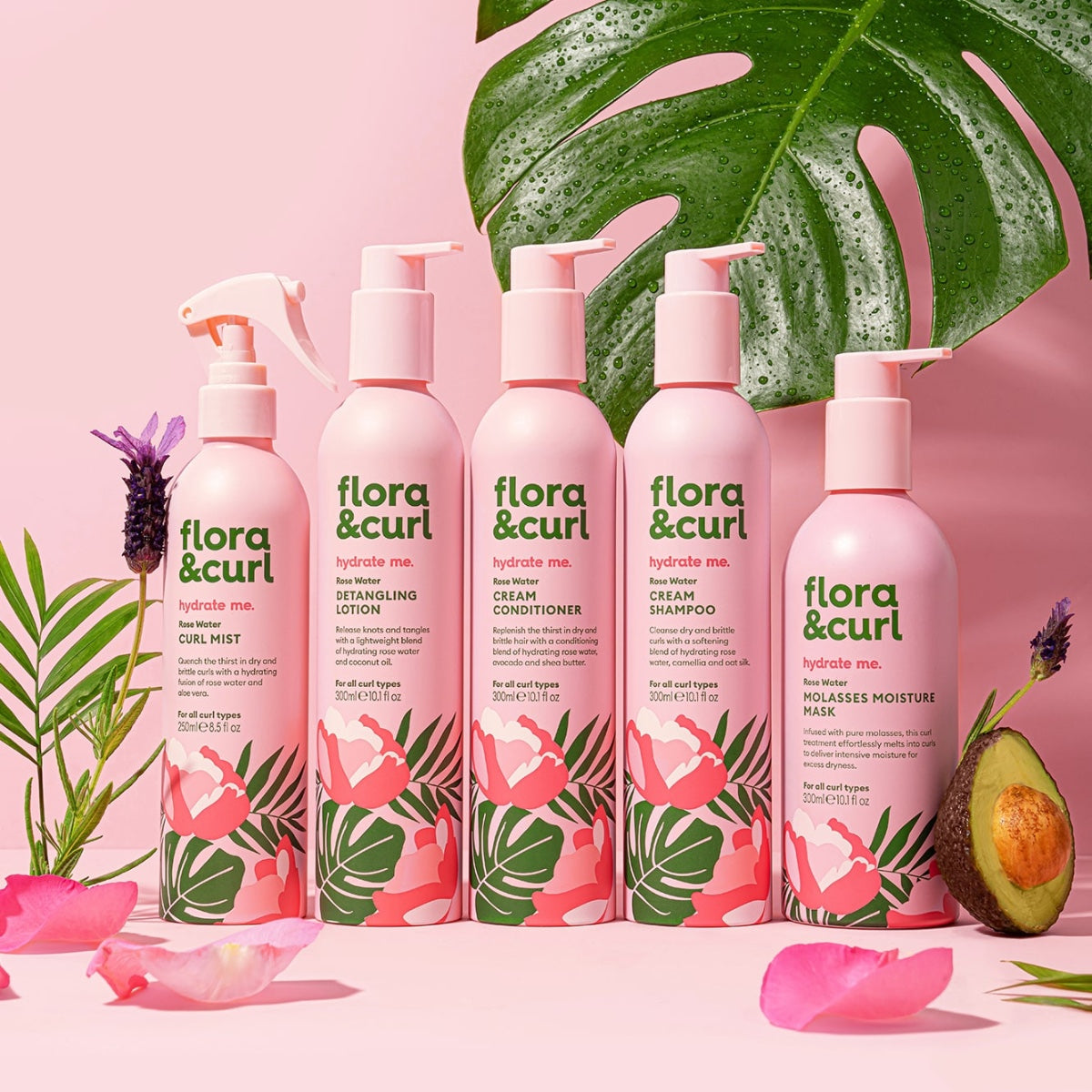 Flora & Curl Hydrate Me Rose Water & Honey Molasses Moisture Mask 300ml