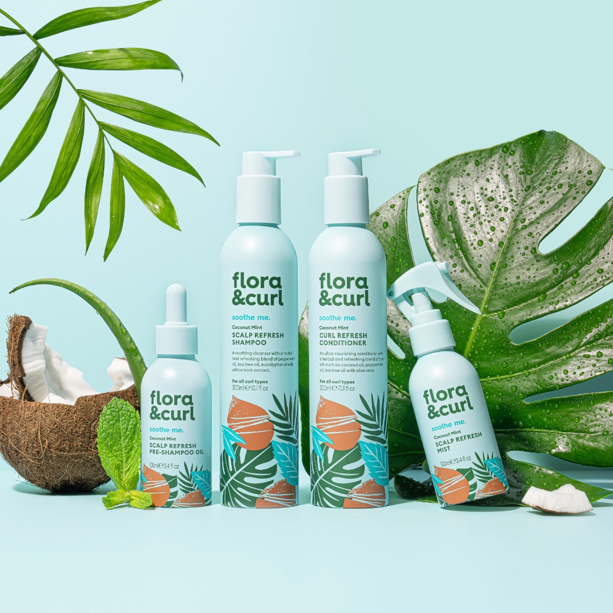 Flora & Curl Soothe Me Coconut Mint Scalp Refresh Pre-Shampoo Oil 100ml