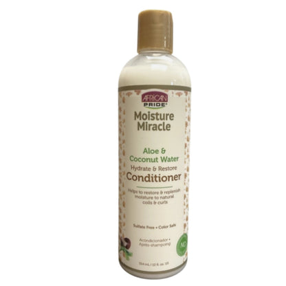 African Pride Moisture Miracle Conditioner - 12 fl oz - Aloe and Coconut Water