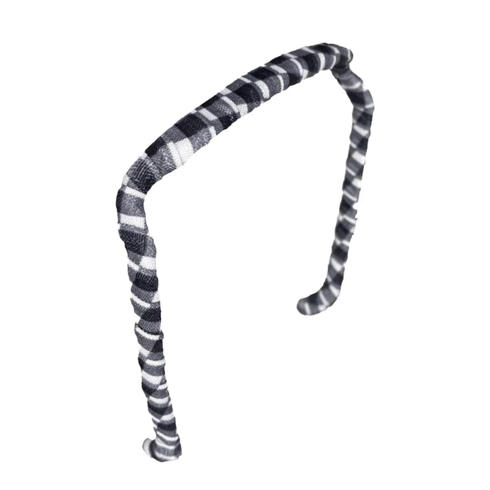 Gingham in White and Black Headband Zazzy Bandz_1.jpeg