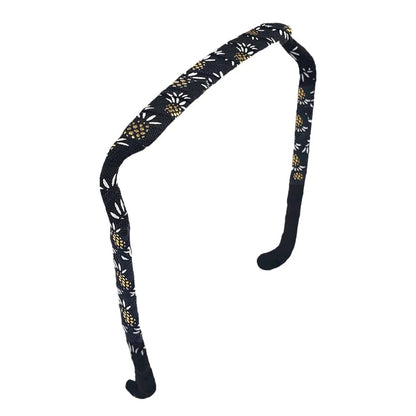 Gold Pineapples on Black Headband  Zazzy Bandz_1.jpeg