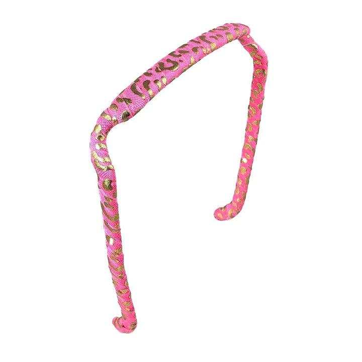 Pink and Gold Cheetah Headband  Zazzy Bandz_1.jpeg