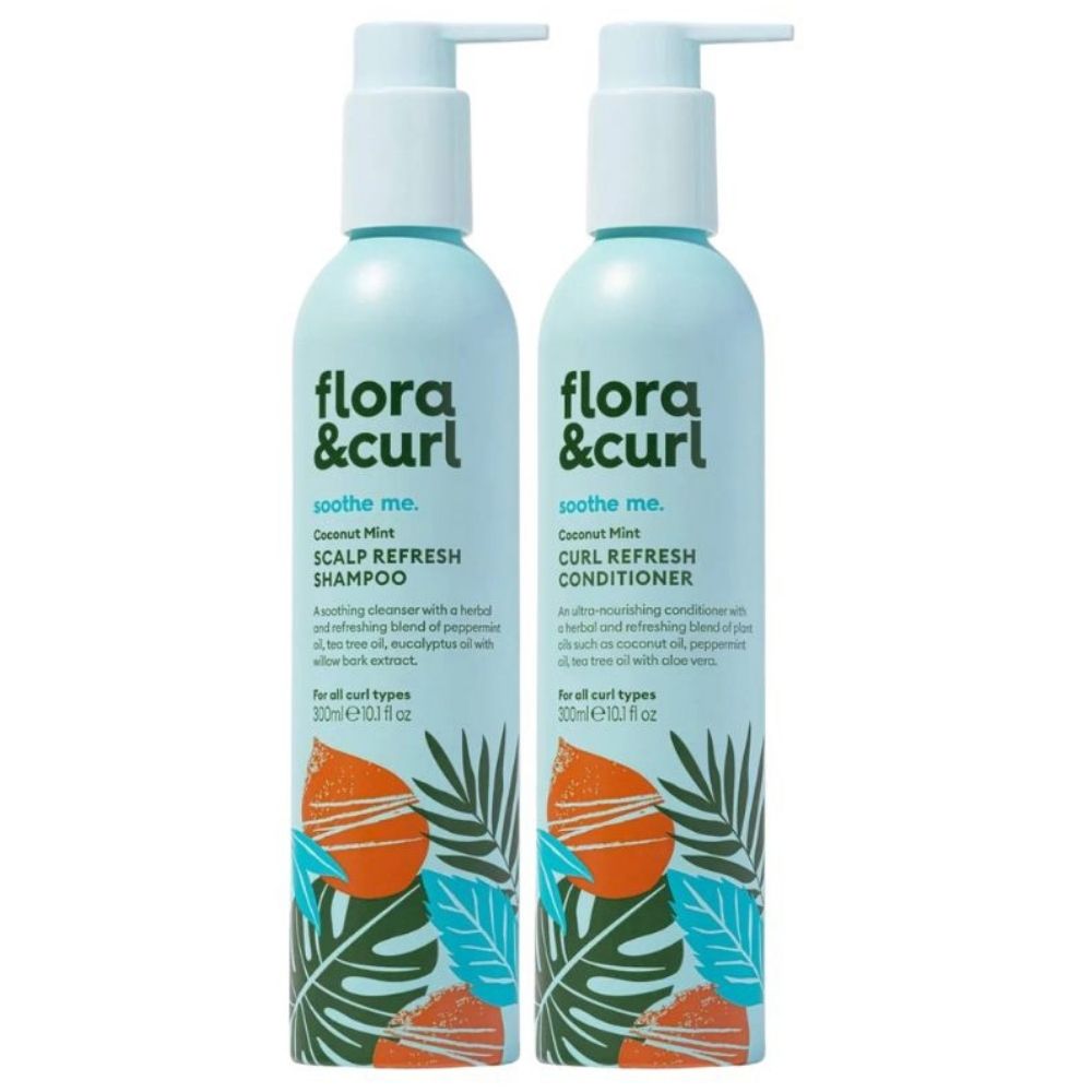 Flora &amp; Curl Coconut Mint Refresh Scalp Cleansing Duo