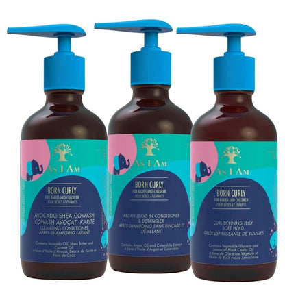 As I Am Born Curly Wash &amp; Go Basics Pack de 3