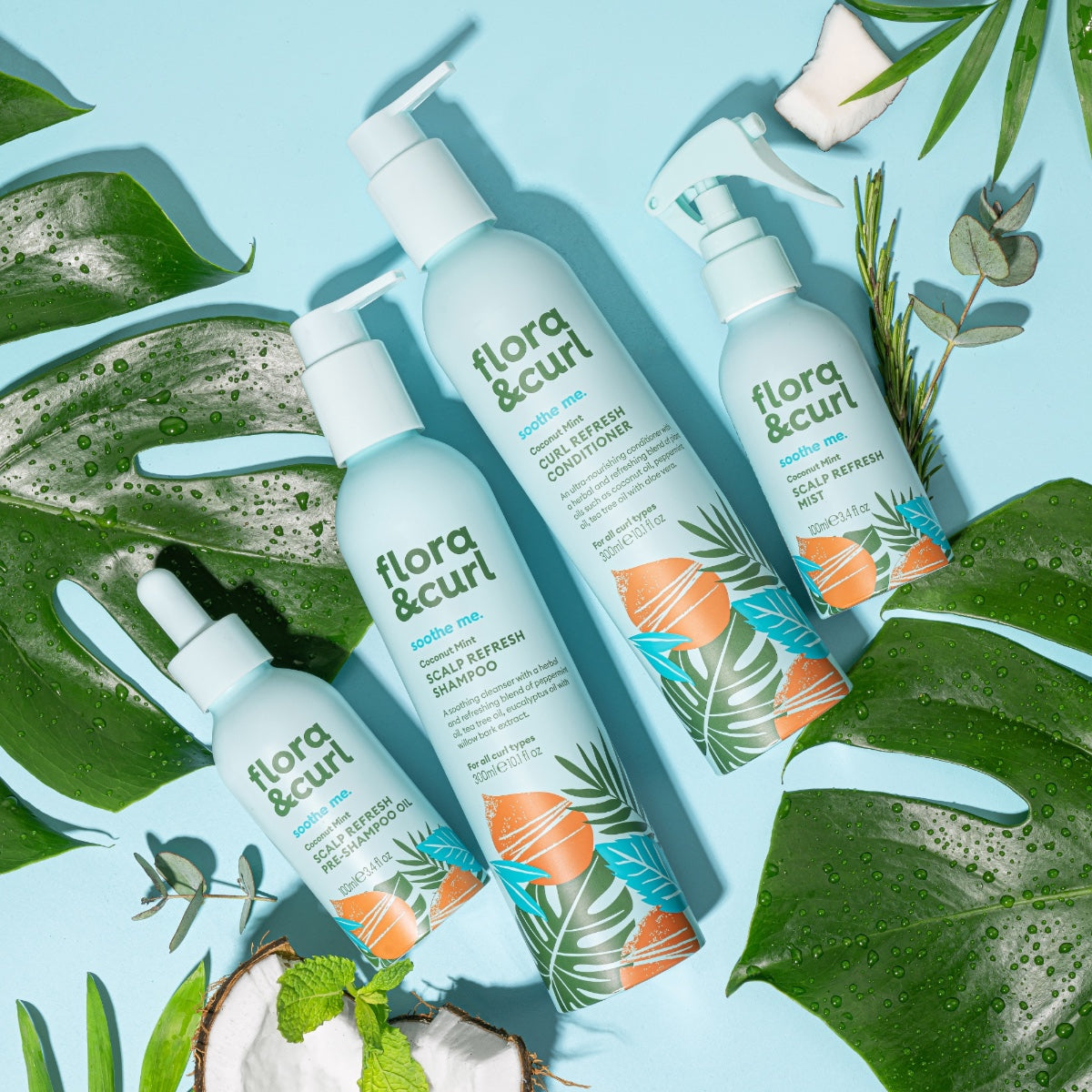 Flora &amp; Curl Soothe Me Coconut Mint Scalp Refresh Shampoo 300ml