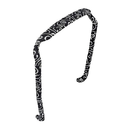 Swirls of Silver on Black Headband  Zazzy Bandz